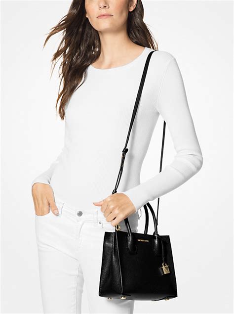 michael kors pebble leather double pouch crossbody pearl grey|Michael Kors mercer crossbody bag.